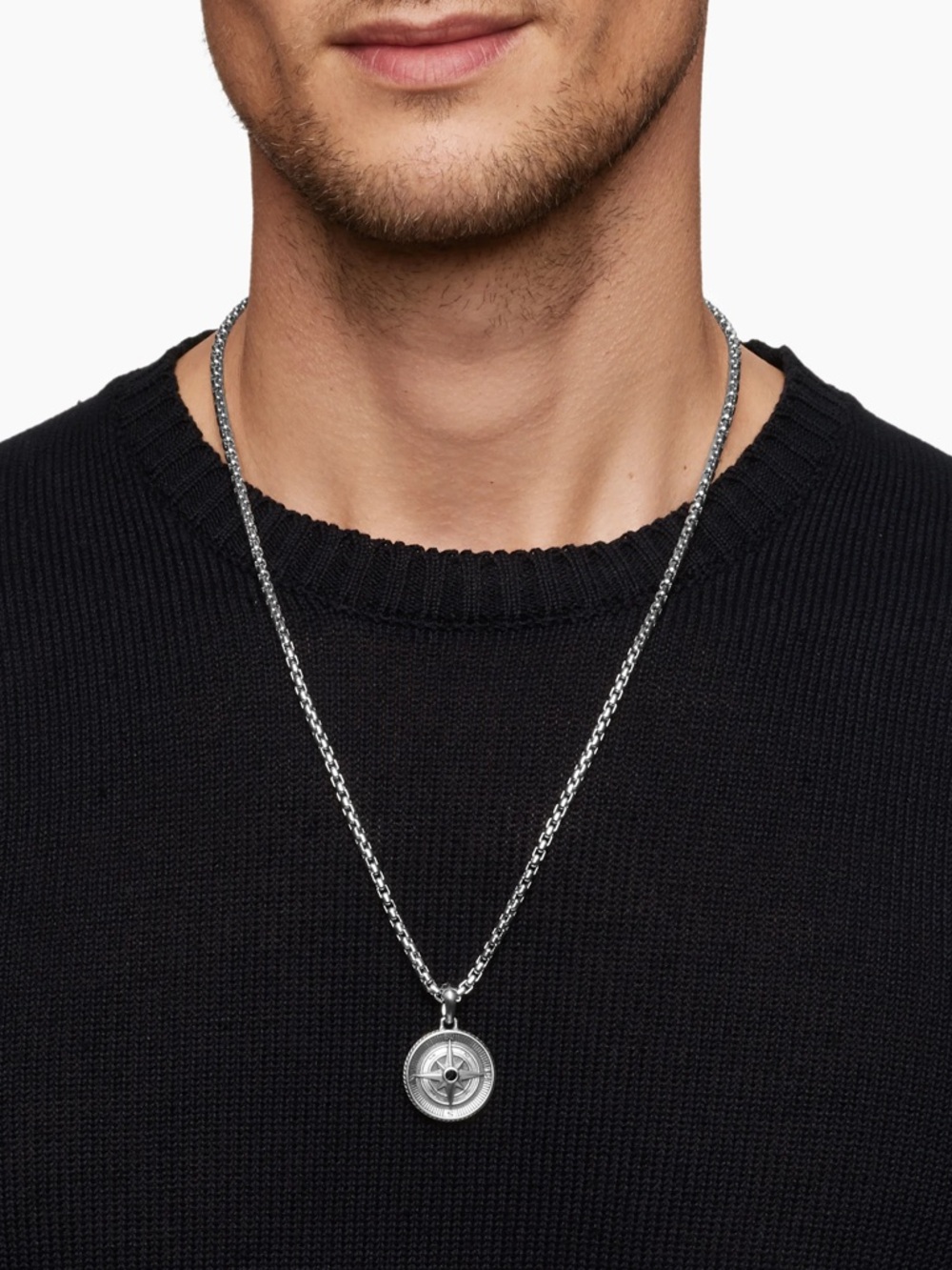 David Yurman Maritime Compass Amulet on Box Chain